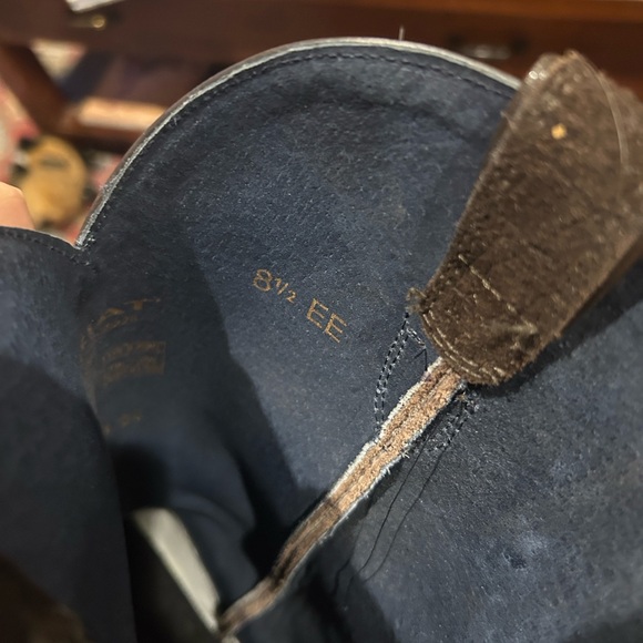 Ariat Pendleton Brown Leather Western Boots with Coral Navy & Cream Aztec Shaft - Picture 6 of 7